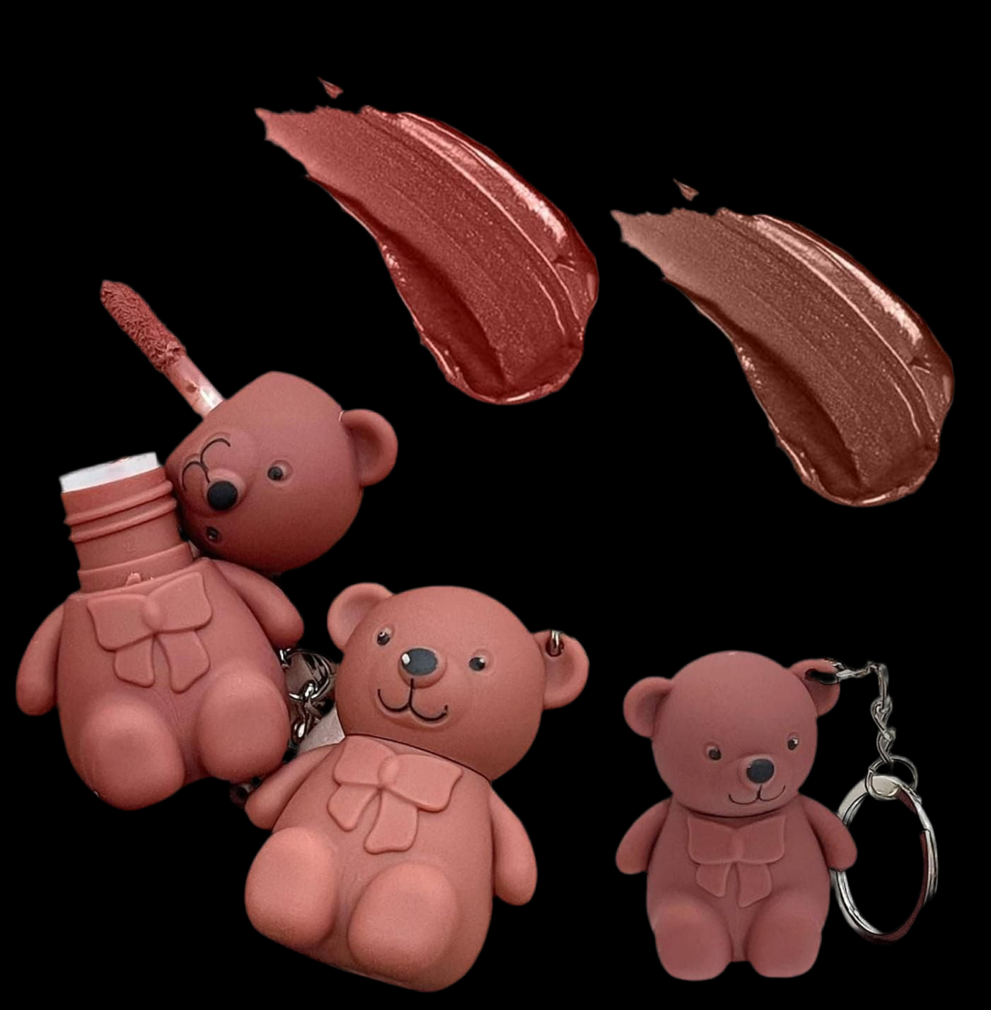 2 in 1 Keychain Bear Matte Lipstick (Pack of 2, Assorted)