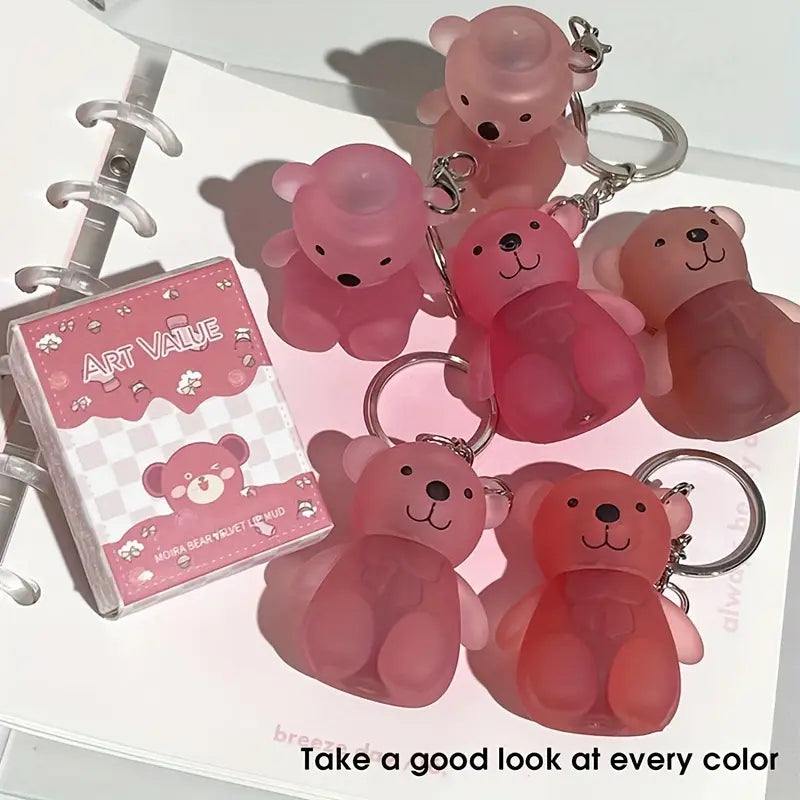 2 in 1 Keychain Bear Matte Lipstick (Pack of 2, Assorted)