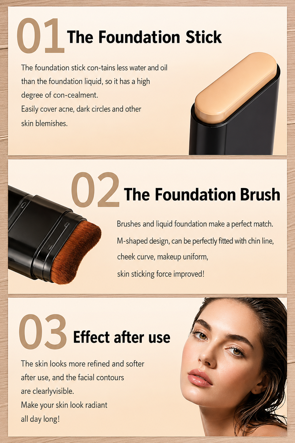 ✨ 2-in-1 Stick Foundation with Brush ✨